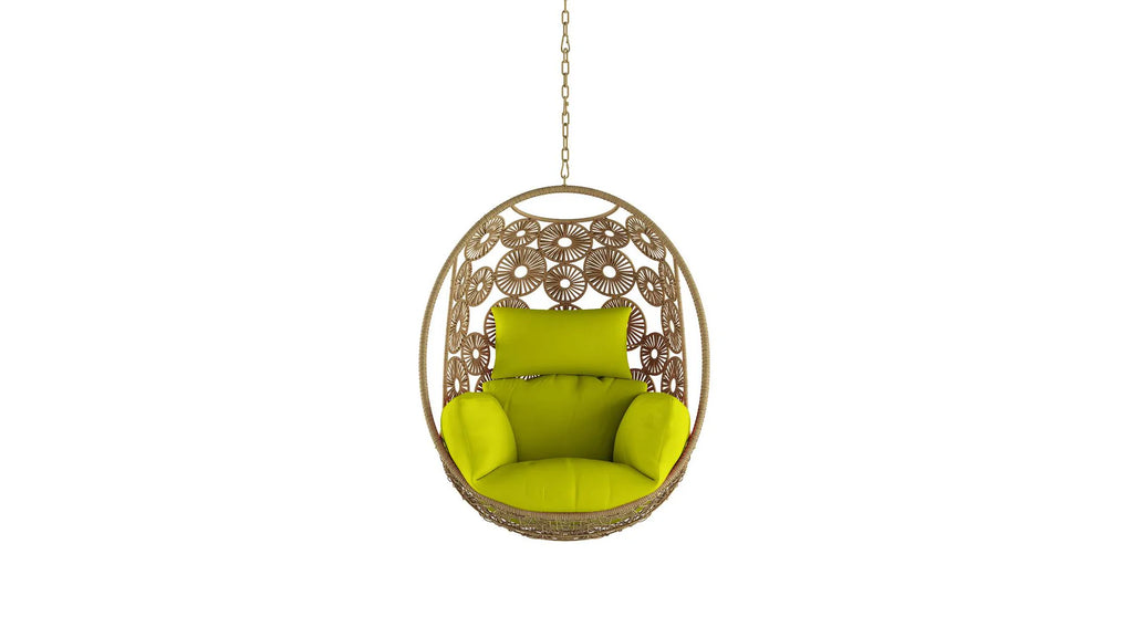 Virasat Single Seater Hanging Swing Without Stand For Balcony , Garden Swing (Honey)-VIRASAT FURNITURE & FURNISHING