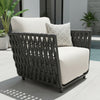 VIRASAT FURNITURE Outdoor Rope 3-Piece Patio Sofa Set (Grey & Off-White)