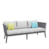 VIRASAT FURNITURE OUTDOOR GREY ROPE SOFA SET 7-SEATER WITH GLASS TOP CENTER TABLE