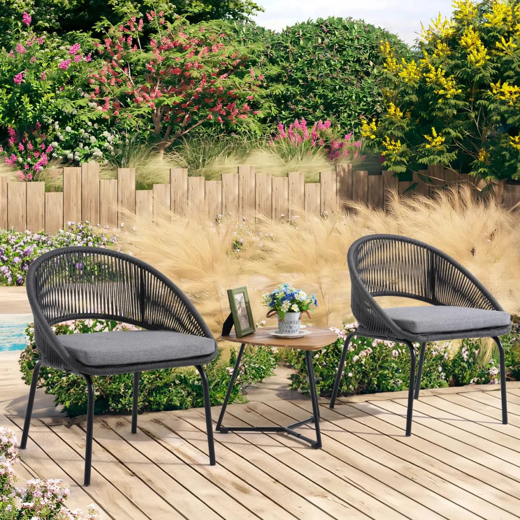 VIRASAT FURNITURE 3 Piece Garden Outdoor Rope Patio Set