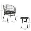 Virasat Outdoor Patio Seating Set 2 Chairs and 1 Table Set (Grey)-VIRASAT FURNITURE & FURNISHING