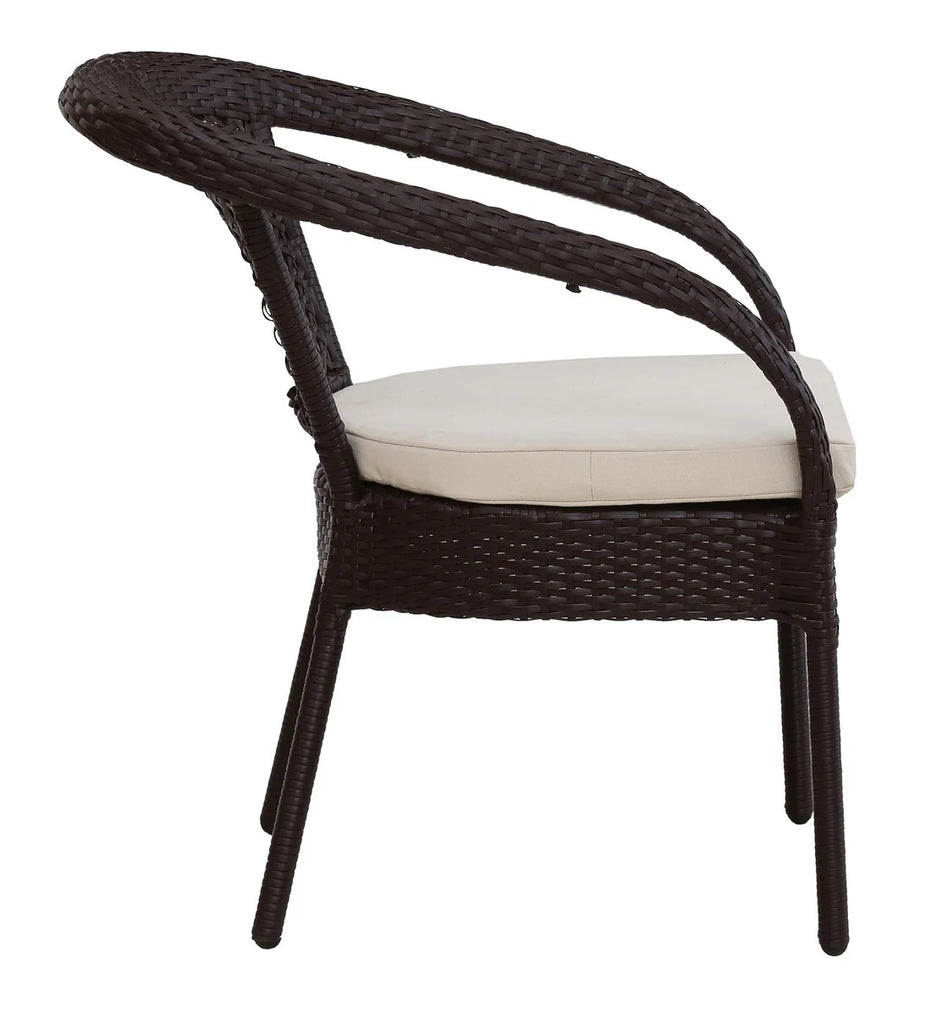 Virasat Outdoor Patio Seating Set 4 Chairs and 1 Table Set (Dark Brown)-VIRASAT FURNITURE & FURNISHING
