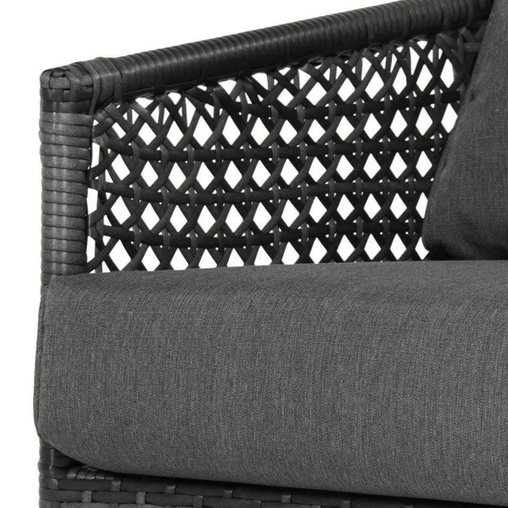 VIRASAT FURNITURE 4 SEATER L-SHAPE OUTDOOR PATIO SOFA SET WITH THICK CUSHIONS & SIDE TABLE (GREY)