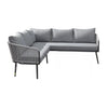 VIRASAT FURNITURE 6 SEATER L-SHAPE OUTDOOR ROPE CONVERSATION SOFA SET (GREY)