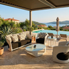 Virasat Outdoor Garden Balcony Sofa Set 2 Seater, 2 Single Seater 1 Center Table With Side Table Set (White)