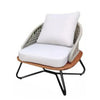 VIRASAT FURNITURE Outdoor Rope 3-Piece Patio Set With Wooden Top Table