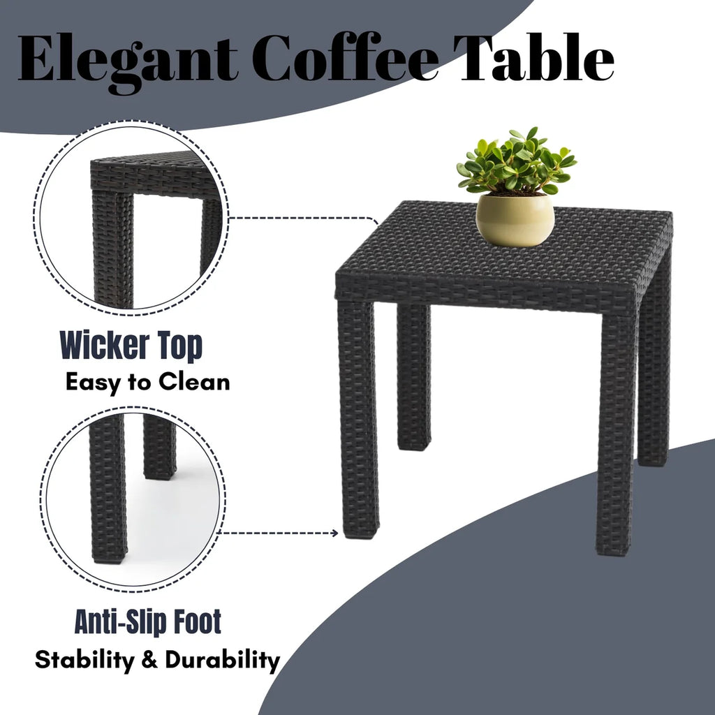 VIRASAT FURNITURE 3-Piece Outdoor Rattan Wicker Patio Set