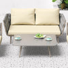 Virasat Outdoor Garden Balcony Sofa Set 2 Seater, 2 Single Seater and 1 Center Table Set, Braid & Rope (Beige + Grey)-VIRASAT FURNITURE & FURNISHING