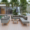 VIRASAT FURNITURE OUTDOOR ROPE SOFA SET 7-SEATER WITH OTTOMAN & CENTER TABLE (GREY)