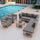 VIRASAT FURNITURE OUTDOOR ROPE SOFA SET 7-SEATER WITH OTTOMAN & CENTER TABLE (GREY)