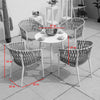 Virasat Outdoor Patio Seating Set 4 Chairs and 1 Table Set (Grey+ White) Braided & Rope-VIRASAT FURNITURE & FURNISHING