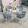 Virasat Outdoor Patio Seating Set 4 Chairs and 1 Table Set (Grey+ White) Braided & Rope-VIRASAT FURNITURE & FURNISHING