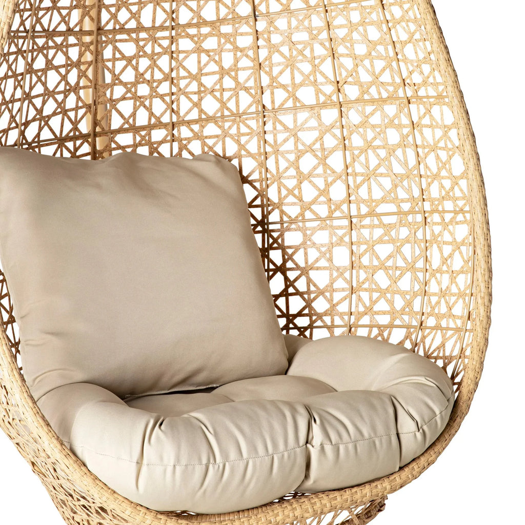 Virasat Single Seater Hanging Swing With Stand For Balcony, Garden (Honey)-VIRASAT FURNITURE & FURNISHING