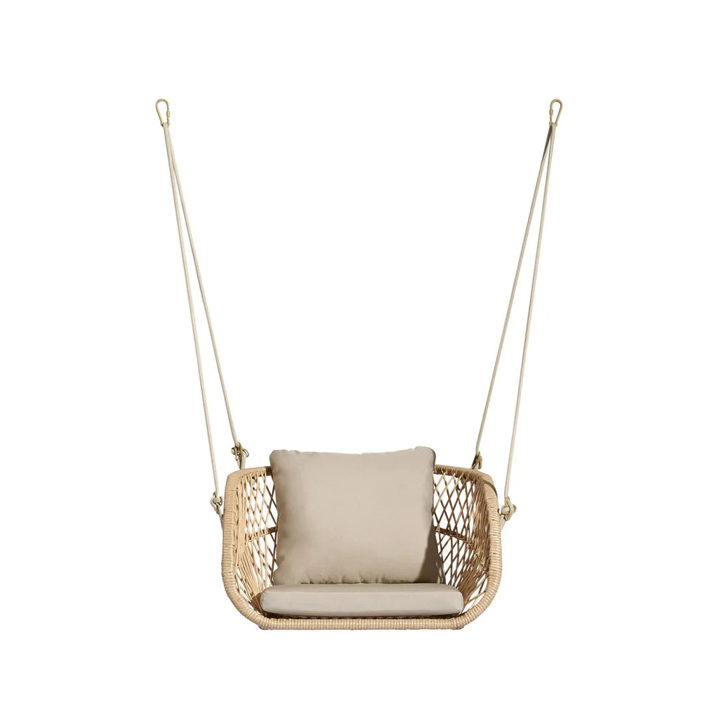 VIRASAT FURNITURE Harley Single Seater Hanging Swing Without Stand For Balcony , Garden Swing (Honey)