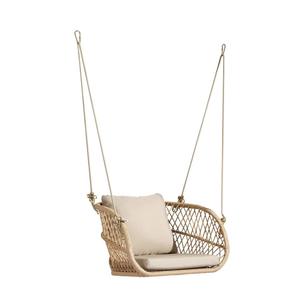 Virasat Single Seater Hanging Swing Without Stand For Balcony, Garden Swing (Honey)-VIRASAT FURNITURE & FURNISHING