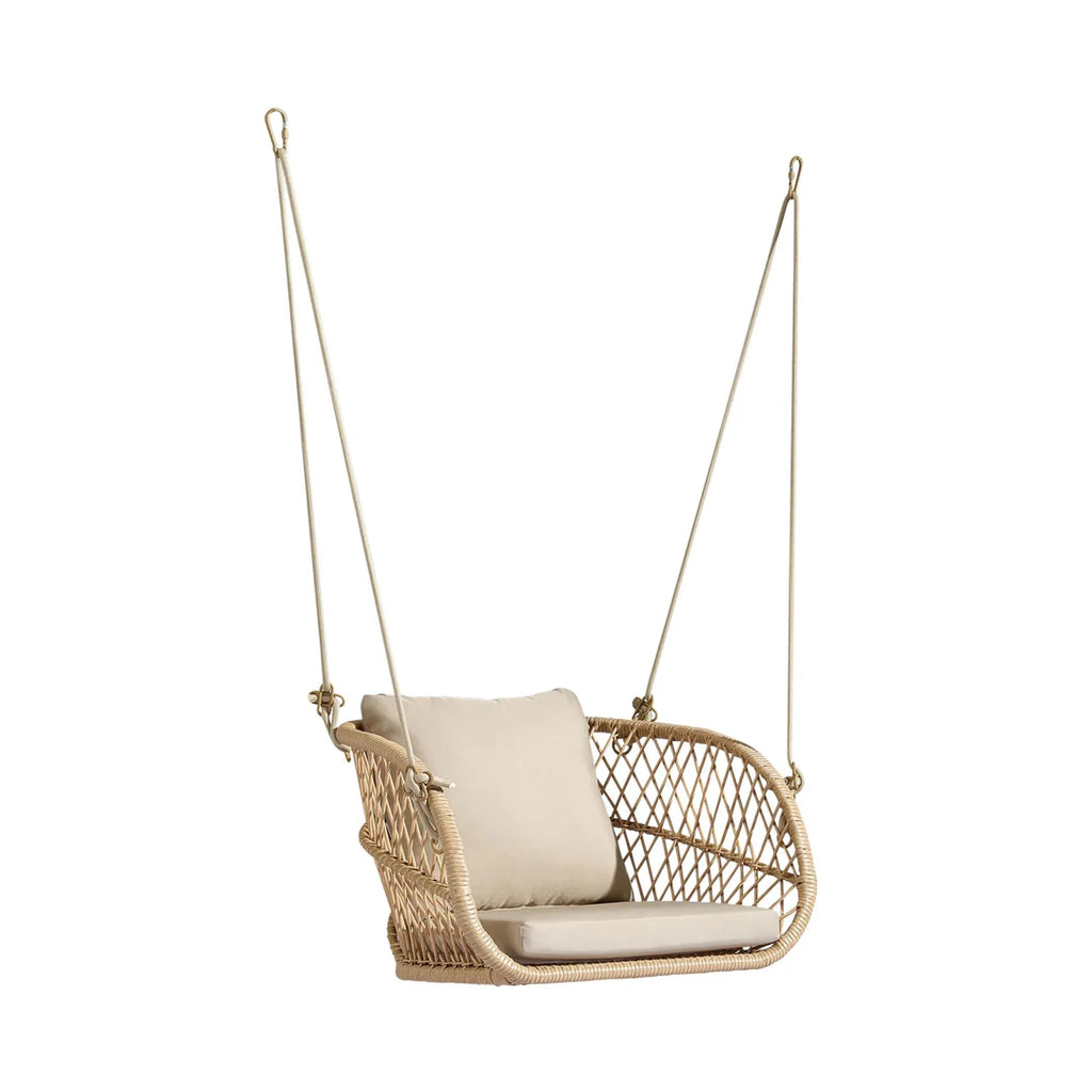 VIRASAT FURNITURE Harley Single Seater Hanging Swing Without Stand For Balcony , Garden Swing (Honey)