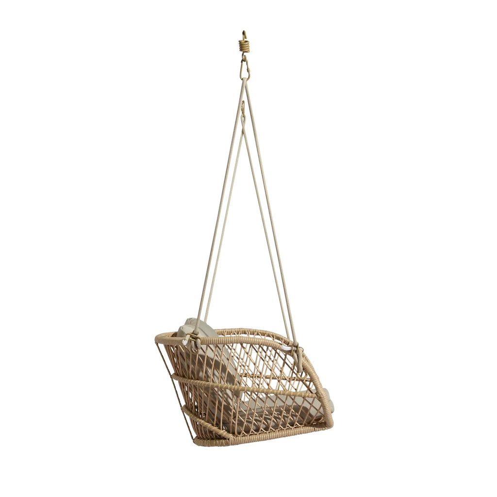 Virasat Single Seater Hanging Swing Without Stand For Balcony, Garden Swing (Honey)-VIRASAT FURNITURE & FURNISHING