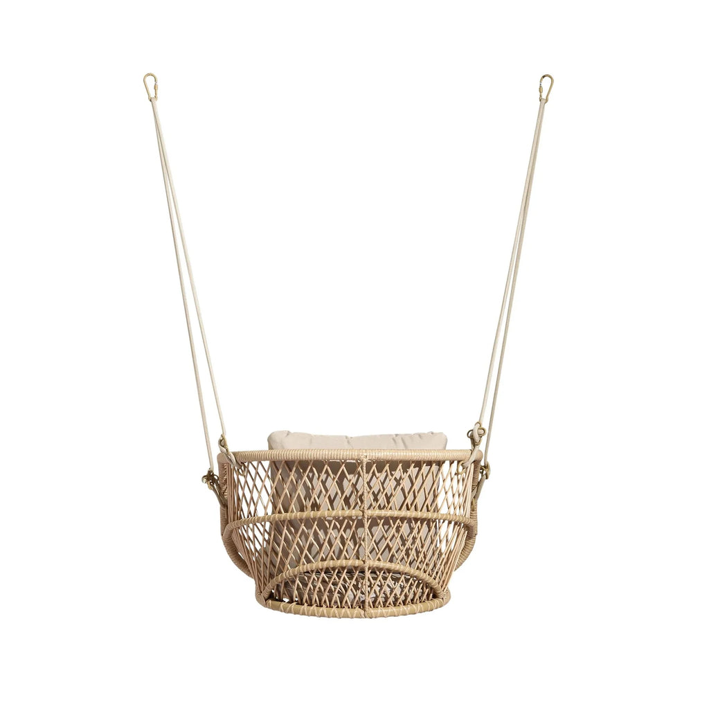 Virasat Single Seater Hanging Swing Without Stand For Balcony, Garden Swing (Honey)-VIRASAT FURNITURE & FURNISHING
