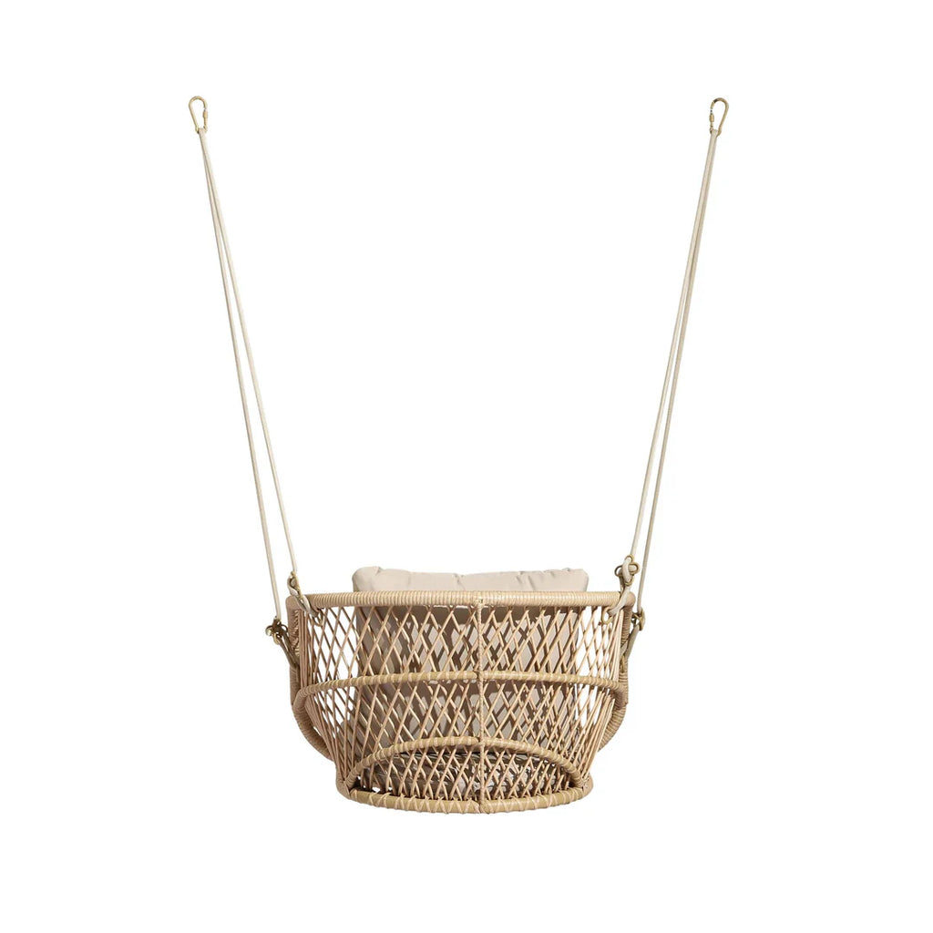 VIRASAT FURNITURE Harley Single Seater Hanging Swing Without Stand For Balcony , Garden Swing (Honey)