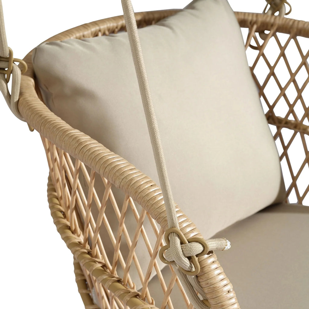 Virasat Single Seater Hanging Swing Without Stand For Balcony, Garden Swing (Honey)-VIRASAT FURNITURE & FURNISHING