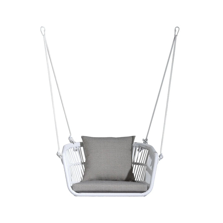 Virasat Yeta Single Seater Hanging Swing Without Stand For Balcony , Garden Swing (White)