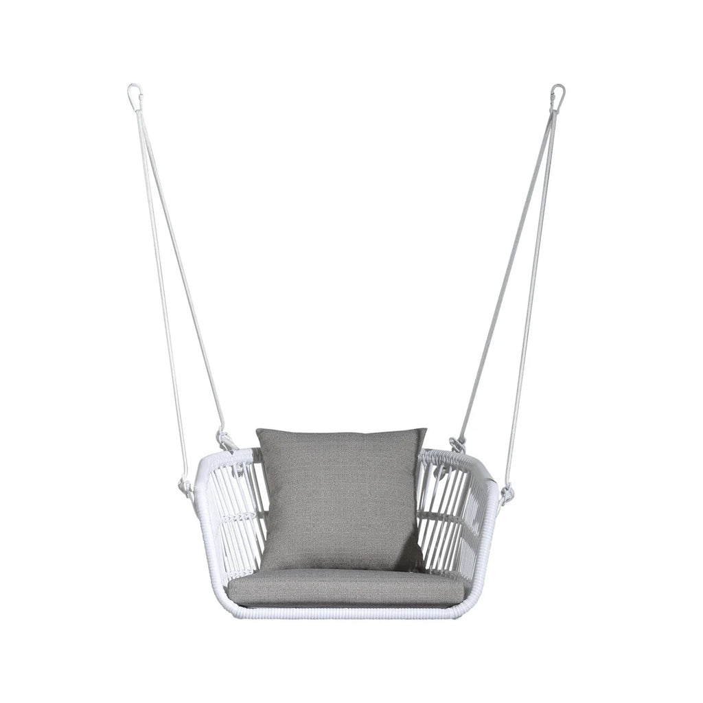 VIRASAT FURNITURE YETA SINGLE SEATER HANGING SWING WITHOUT STAND FOR BALCONY & GARDEN SWING (WHITE)