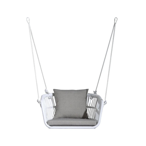 VIRASAT FURNITURE YETA SINGLE SEATER HANGING SWING WITHOUT STAND FOR BALCONY & GARDEN SWING (WHITE)