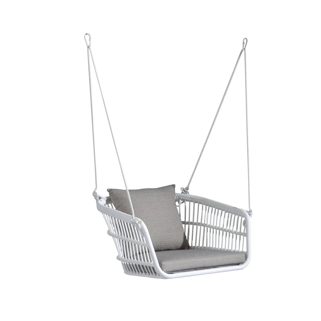 Virasat Single Seater Hanging Swing Without Stand For Balcony, Garden Swing (White)-VIRASAT FURNITURE & FURNISHING