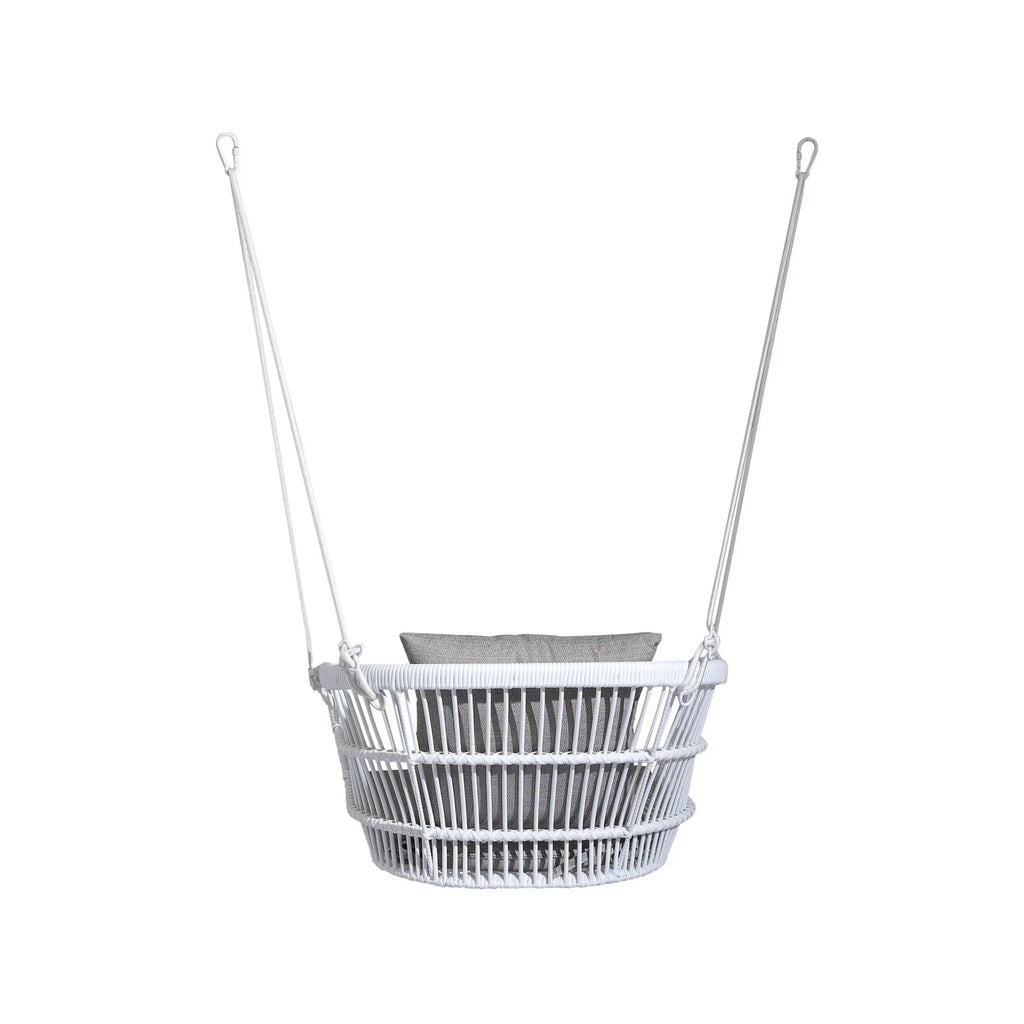 Virasat Single Seater Hanging Swing Without Stand For Balcony, Garden Swing (White)-VIRASAT FURNITURE & FURNISHING