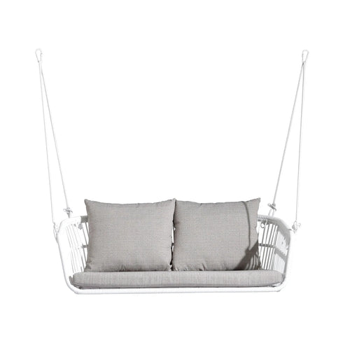 Virasat Double Seater Hanging Swing Without Stand For Balcony, Garden Swing (White)-VIRASAT FURNITURE & FURNISHING