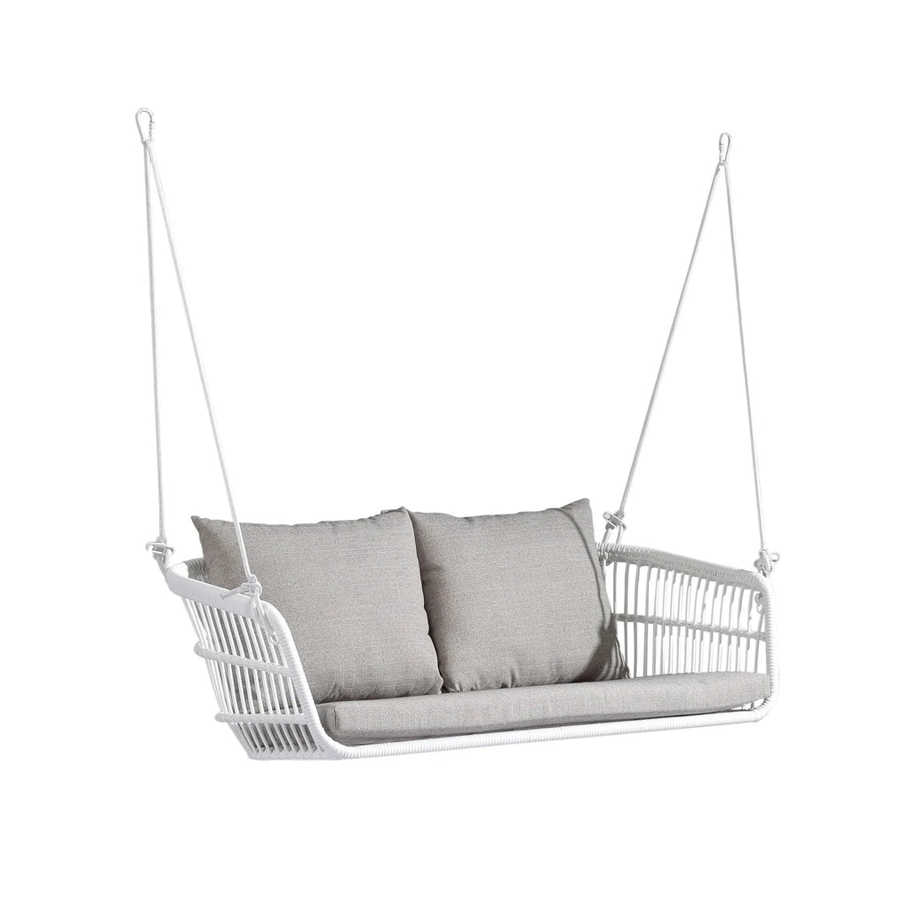 Virasat Double Seater Hanging Swing Without Stand For Balcony, Garden Swing (White)-VIRASAT FURNITURE & FURNISHING