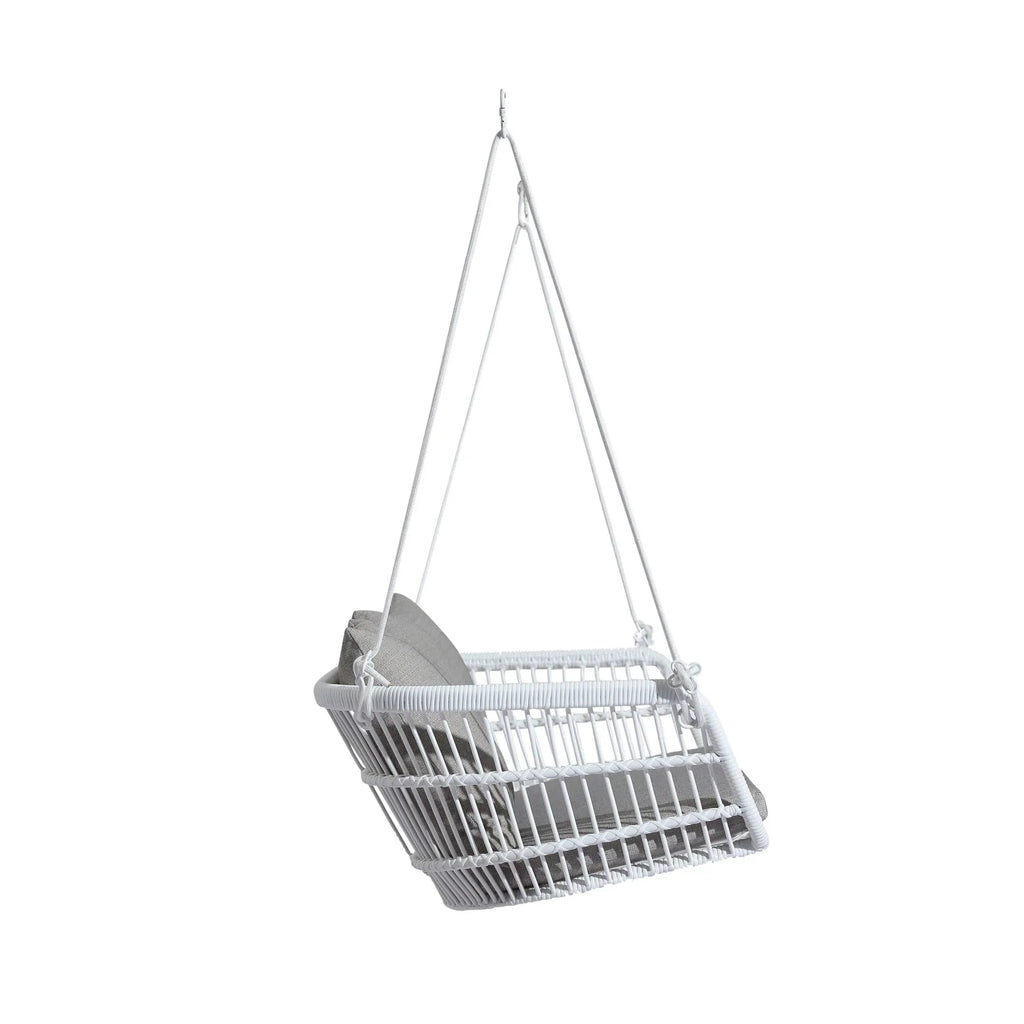 Virasat Double Seater Hanging Swing Without Stand For Balcony, Garden Swing (White)-VIRASAT FURNITURE & FURNISHING