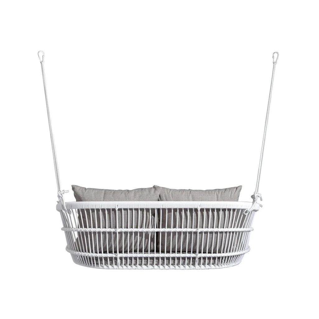 Virasat Double Seater Hanging Swing Without Stand For Balcony, Garden Swing (White)-VIRASAT FURNITURE & FURNISHING