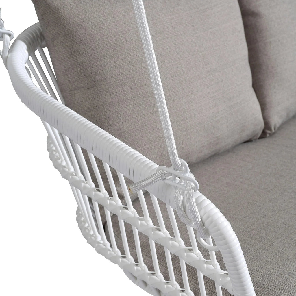 Virasat Double Seater Hanging Swing Without Stand For Balcony, Garden Swing (White)-VIRASAT FURNITURE & FURNISHING
