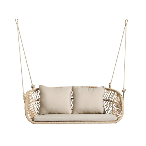 Virasat Double Seater Hanging Swing Without Stand For Balcony, Garden Swing (Honey)-VIRASAT FURNITURE & FURNISHING
