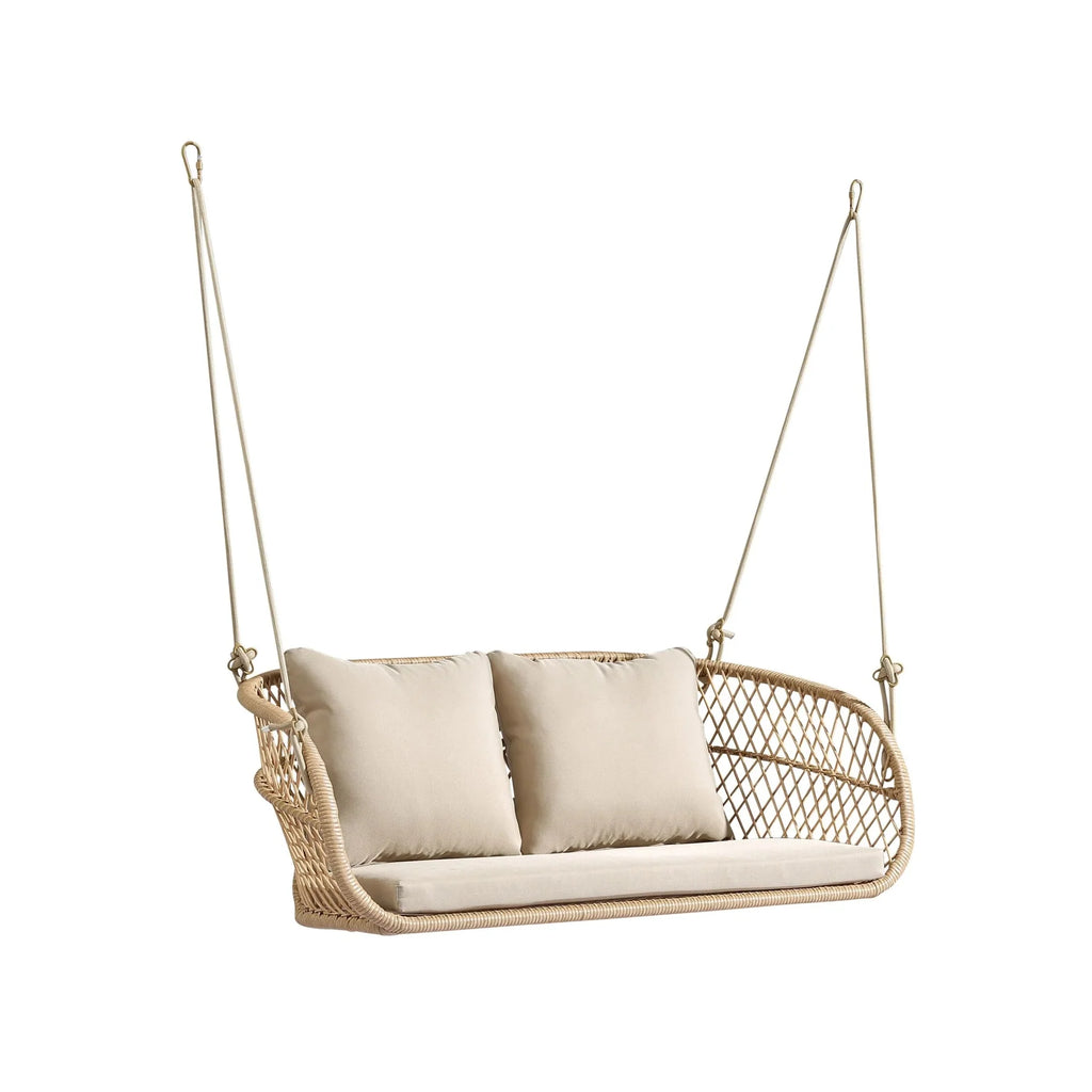 Virasat Double Seater Hanging Swing Without Stand For Balcony, Garden Swing (Honey)-VIRASAT FURNITURE & FURNISHING
