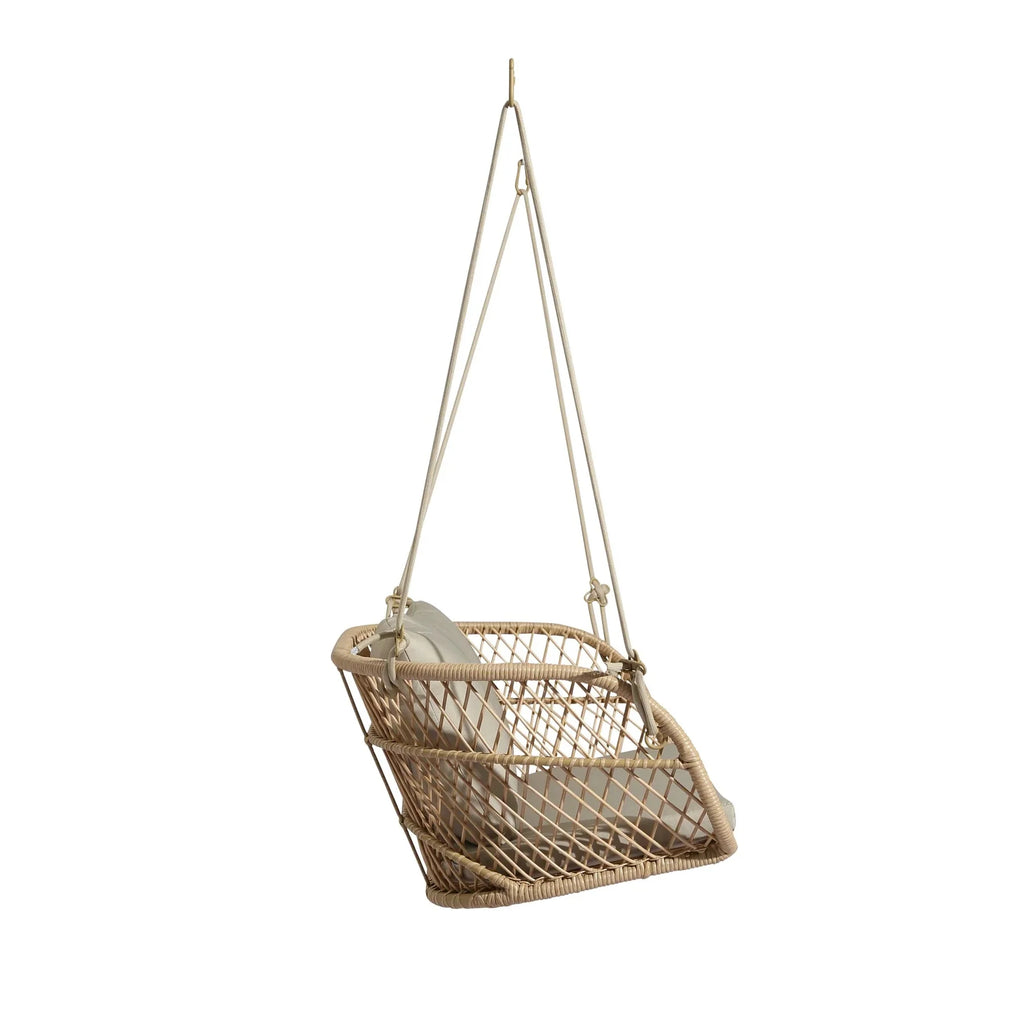 Virasat Double Seater Hanging Swing Without Stand For Balcony, Garden Swing (Honey)-VIRASAT FURNITURE & FURNISHING
