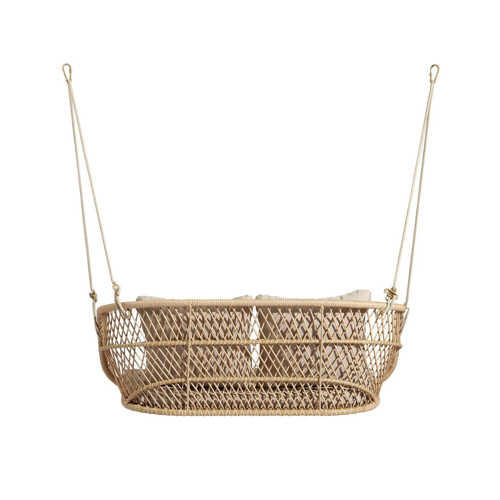 Virasat Double Seater Hanging Swing Without Stand For Balcony, Garden Swing (Honey)-VIRASAT FURNITURE & FURNISHING