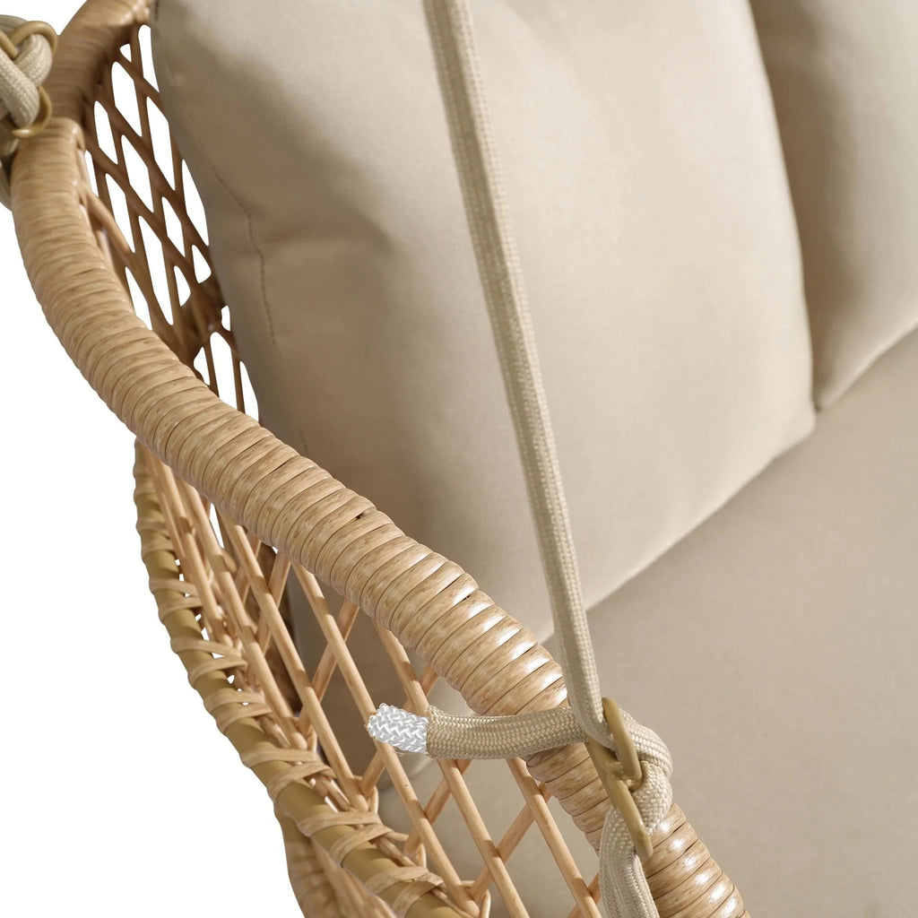 Virasat Double Seater Hanging Swing Without Stand For Balcony, Garden Swing (Honey)-VIRASAT FURNITURE & FURNISHING