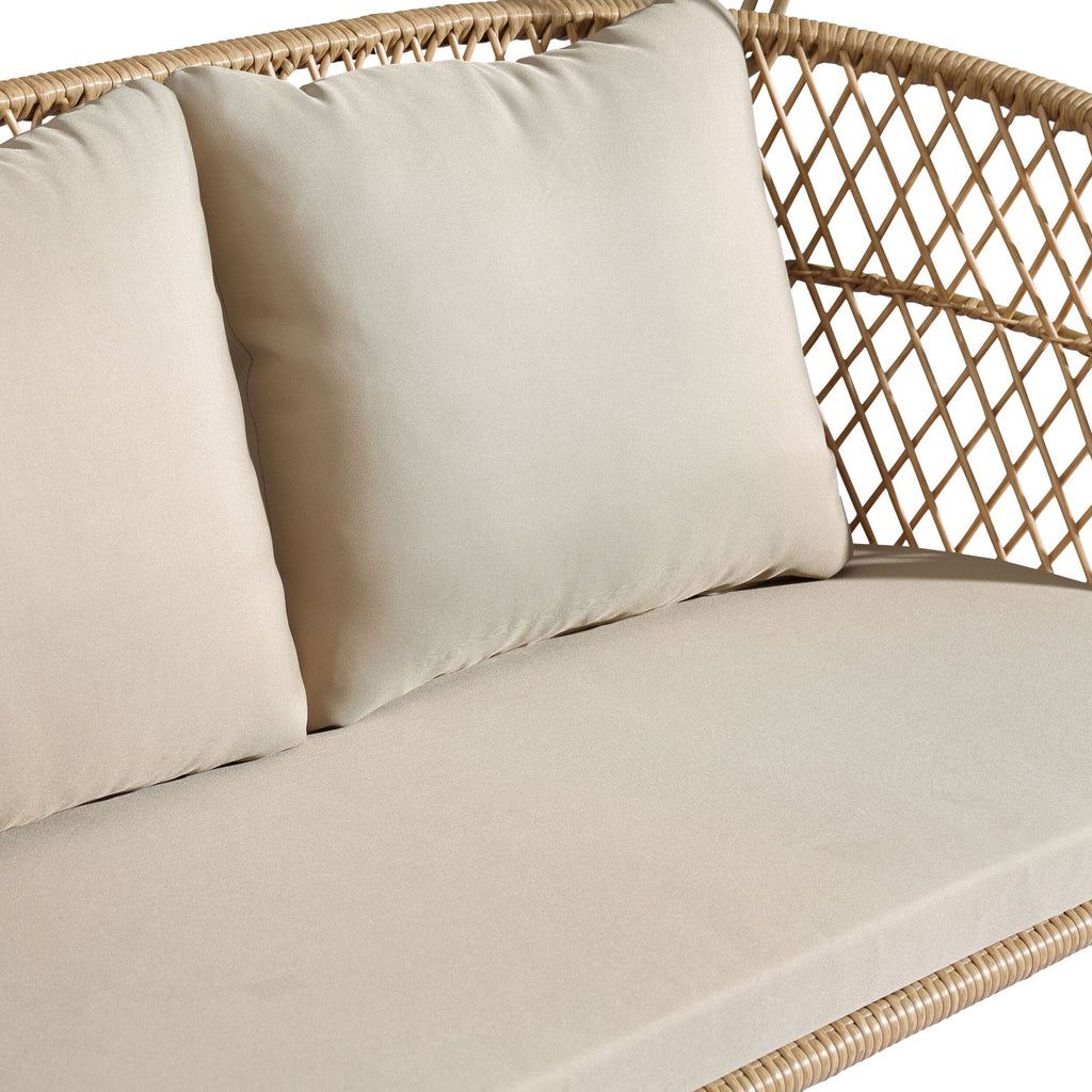 Virasat Double Seater Hanging Swing Without Stand For Balcony, Garden Swing (Honey)-VIRASAT FURNITURE & FURNISHING