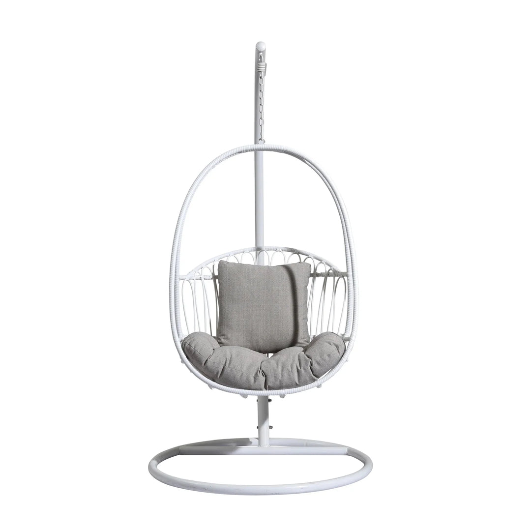 Virasat Olivia Single Seater Hanging Swing With Stand For Balcony , Garden (White)