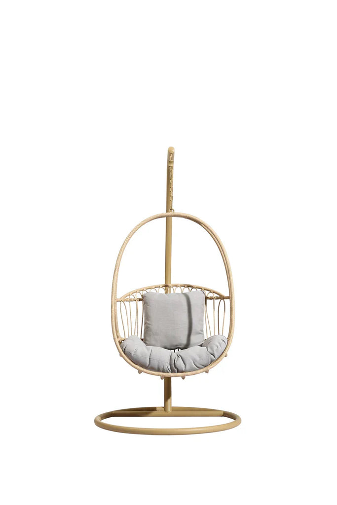 Virasat Single Seater Hanging Swing With Stand For Balcony, Garden (Honey)-VIRASAT FURNITURE & FURNISHING