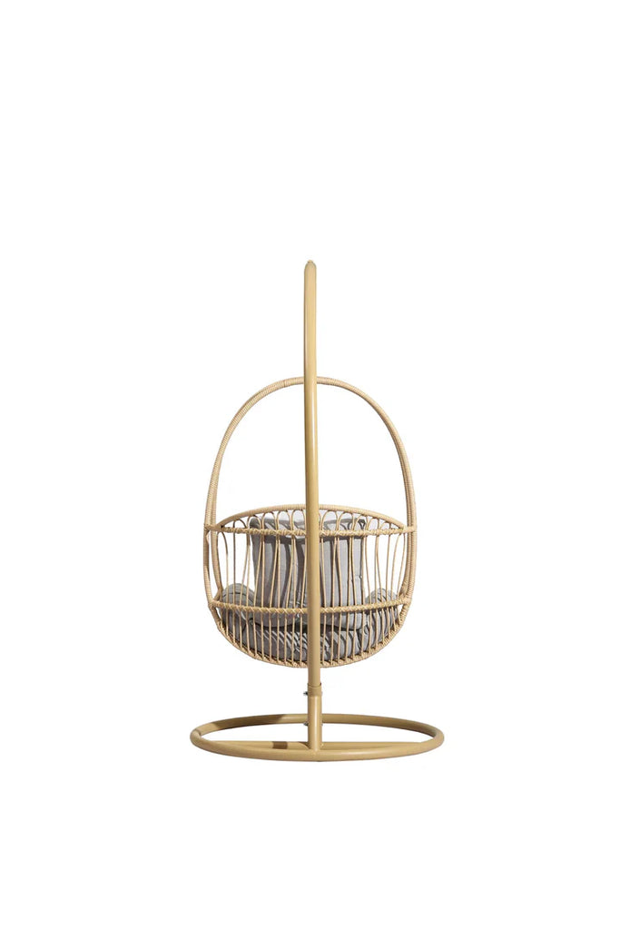 Virasat Single Seater Hanging Swing With Stand For Balcony, Garden (Honey)-VIRASAT FURNITURE & FURNISHING