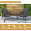 Virasat Outdoor Patio Seating Set 2 Chairs and 1 Table Set (Dark Grey) Braided & Rope-VIRASAT FURNITURE & FURNISHING