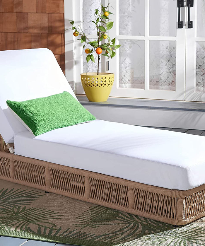 Virasat Outdoor Swimming Poolside Lounger (Tan) Braided & Rope-VIRASAT FURNITURE & FURNISHING