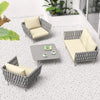 Virasat Outdoor Garden Balcony Sofa Set 2 Seater, 2 Single Seater and 1 Center Table Set, Braid & Rope (Beige + Grey)-VIRASAT FURNITURE & FURNISHING