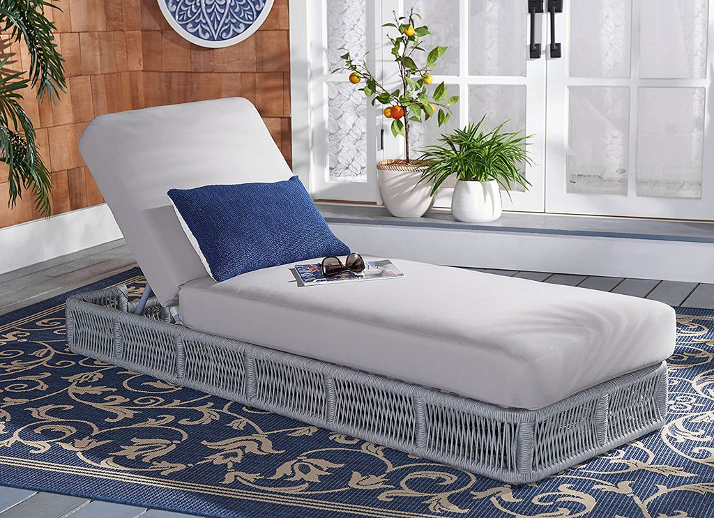 Virasat Outdoor Swimming Poolside Lounger (Grey) Braided & Rope-VIRASAT FURNITURE & FURNISHING
