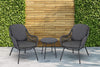 Virasat Outdoor Patio Seating Set 2 Chairs and 1 Table Set (Dark Grey) Braided & Rope-VIRASAT FURNITURE & FURNISHING