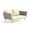 Virasat Outdoor Garden Balcony Sofa Set 2 Seater, 2 Single Seater and 1 Center Table Set, Braid & Rope (Beige + Grey)-VIRASAT FURNITURE & FURNISHING