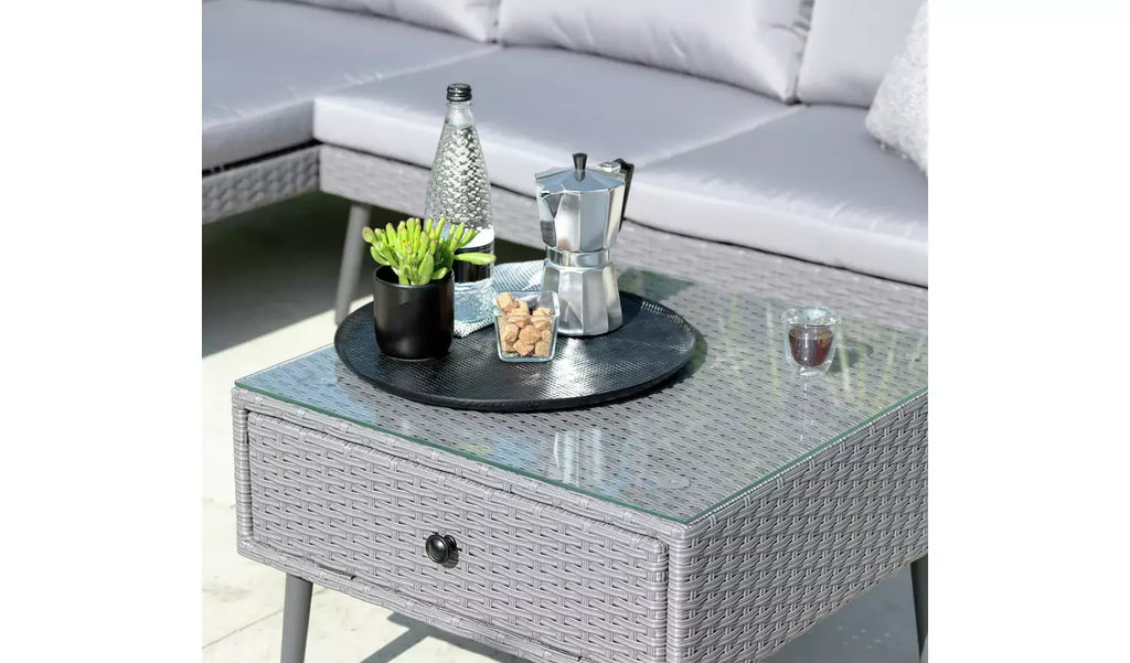 Virasat Outdoor Sofa Set 4 Seater, 2 Single seat and 1 Center Table (Black + Grey)-VIRASAT FURNITURE & FURNISHING